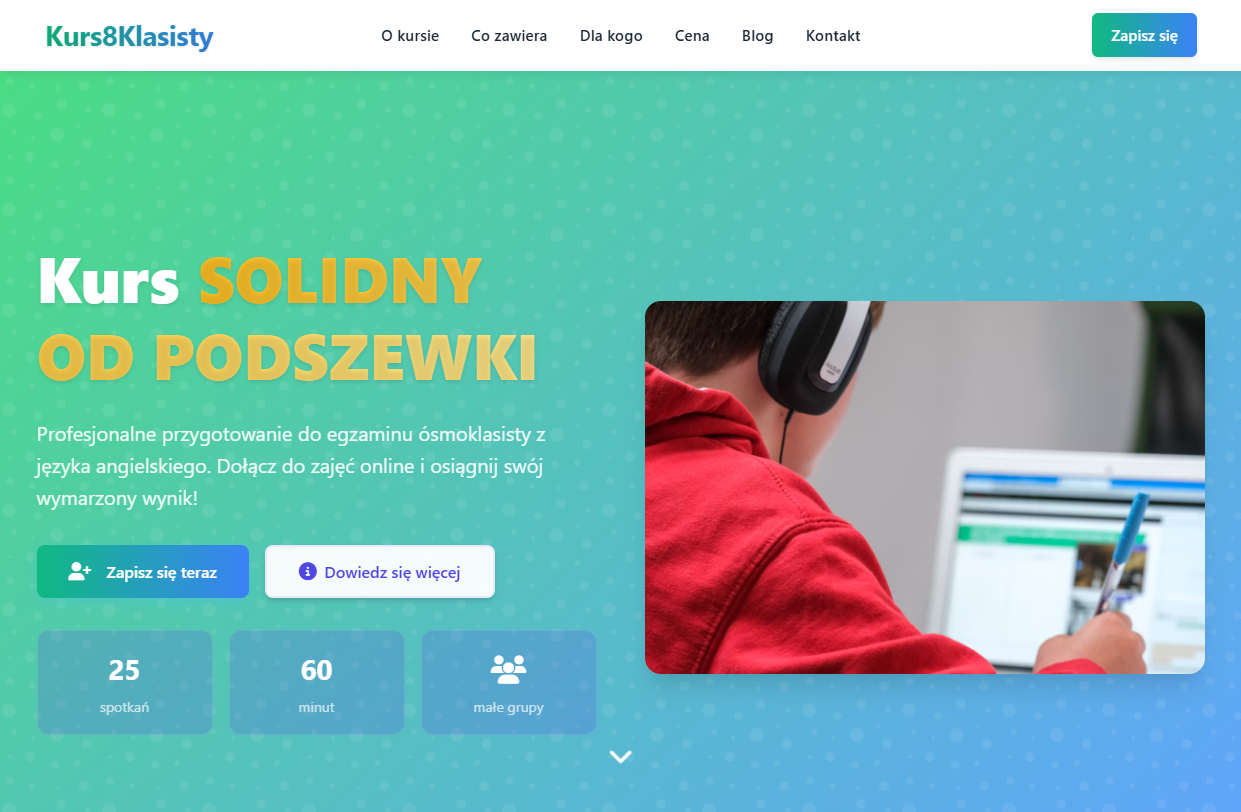 Kurs8Klasisty.pl website preview